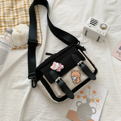 Canvas Crossbody Bag for Student, Multifunctional All-match
