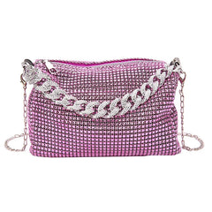 Crossbody Bags for Women Top Long Silver Chain Shoulder Bags BlingBling Handbags