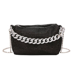 Crossbody Bags for Women Top Long Silver Chain Shoulder Bags BlingBling Handbags