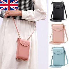 Mini Crossbody Wallet PU Leather Phone Bag Zipper Shoulder Pouch