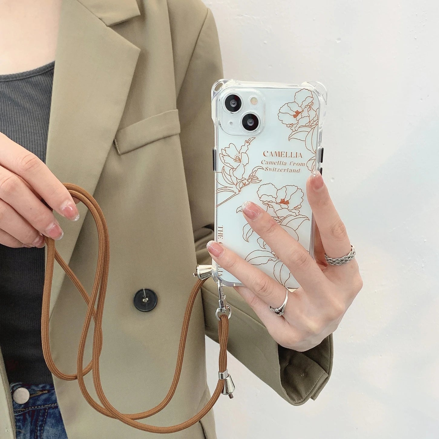 Crossbody Necklace Strap Lanyard for iPhone 14 Pro Max, Removable Rope Back Case