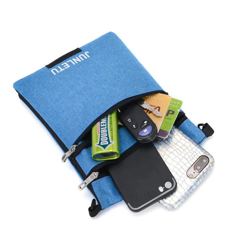 Crossbody Passport Holder Neck Stash Wallet w/ Blocking for Travel