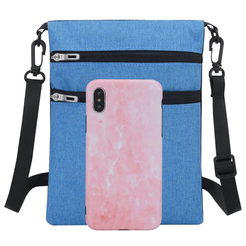 Crossbody Passport Holder Neck Stash Wallet w/ Blocking for Travel