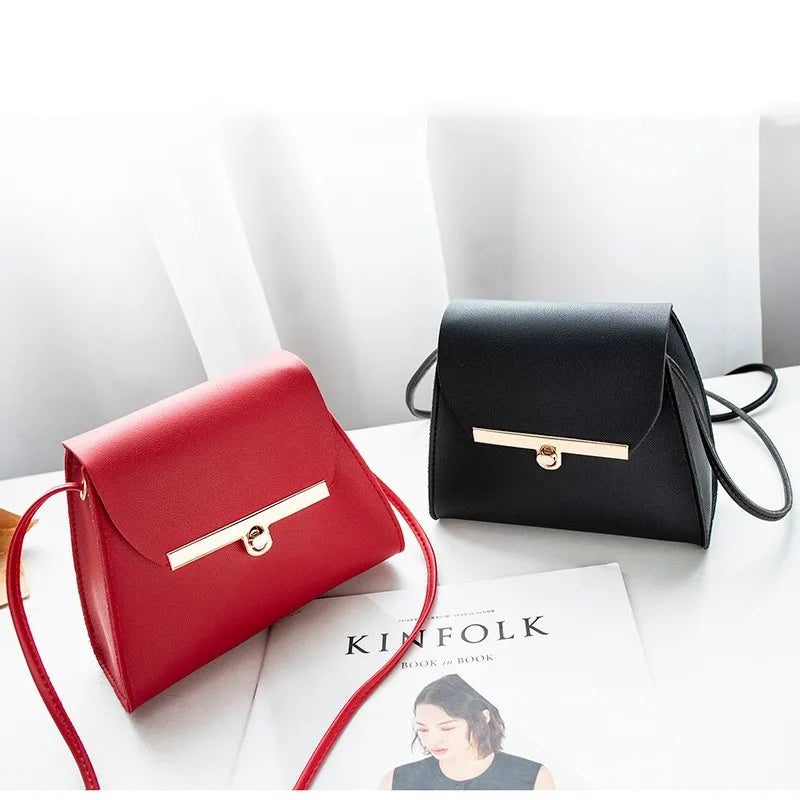 Small Square Crossbody Bag PU Leather Flap Handbag for Women