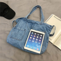 Denim Large Tote Bag Shoulder Bag Canvas Bag