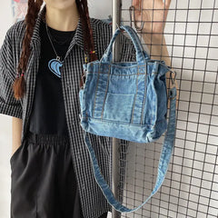 Denim Canvas Crossbody Women Bag Leisure Handbag Tote Shoulder Bag