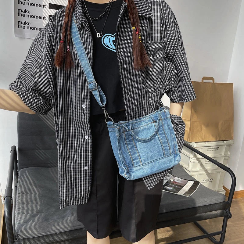 Denim Canvas Crossbody Women Bag Leisure Handbag Tote Shoulder Bag