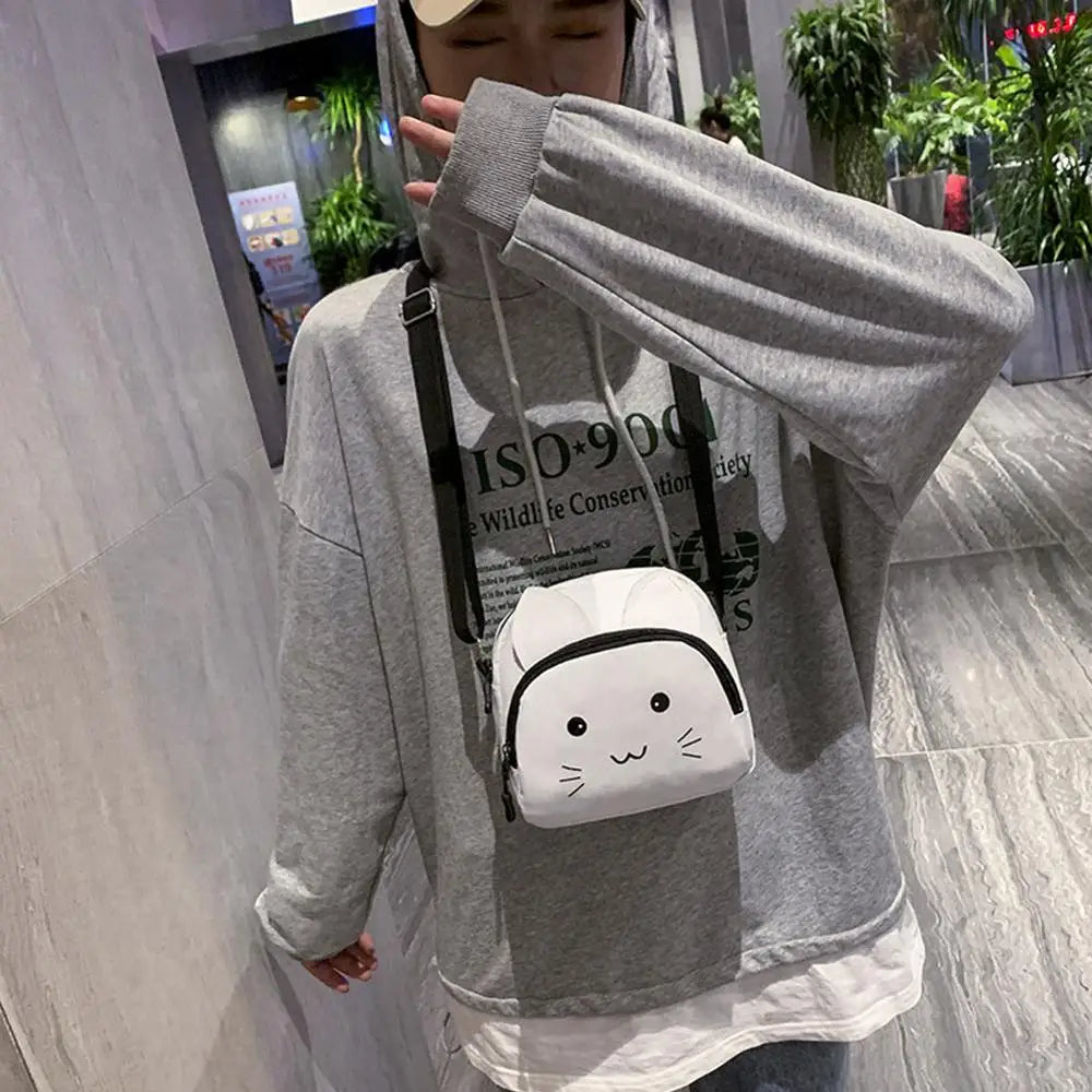 Cartoon Cat Plush Crossbody Bag for Women