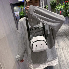 Cartoon Cat Plush Crossbody Bag for Women