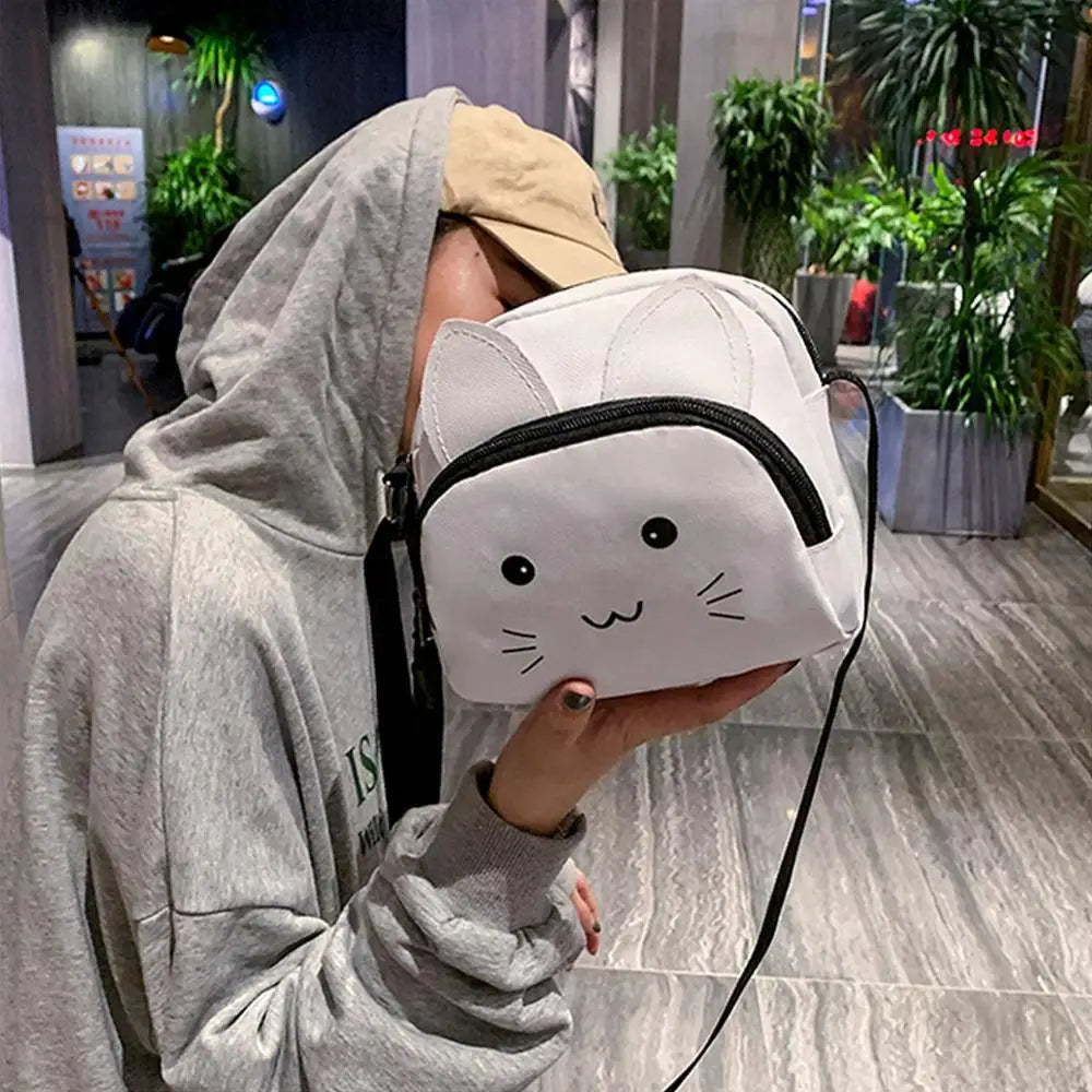 Cartoon Cat Plush Crossbody Bag for Women