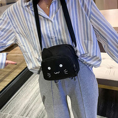 Cartoon Cat Plush Crossbody Bag for Women