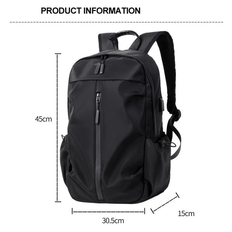 Crossten Large Capacity Pleated Casual Bag with USB Charging Port
