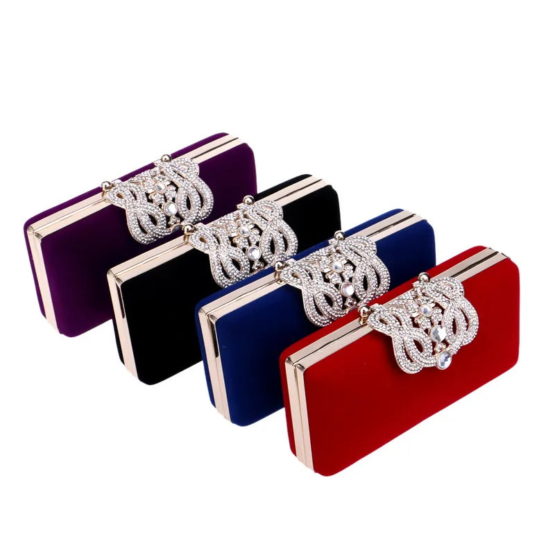 Crown Rhinestones Evening Bag Diamonds Clutch Wallet Shoulder Chain Bag