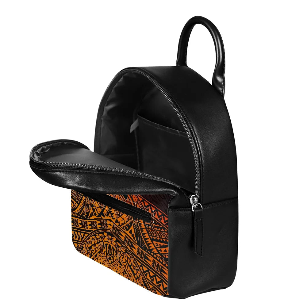Hawaiian Flower Frangipani Mini Backpack Polynesian Tribal Print
