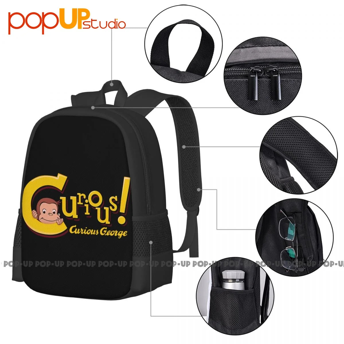 Curious George Backpack Large Capacity Gym Tote Bag