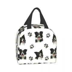Border Collie Lunch Bag Insulated Cooler for Kids School Fresh Storage