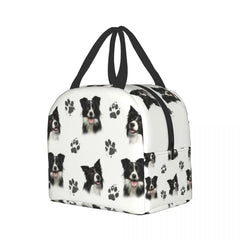 Border Collie Lunch Bag Insulated Cooler for Kids School Fresh Storage