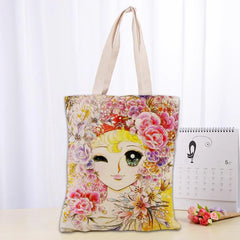 Candy Candy Tote Bag Cotton Cloth Shoulder Shopper Bag Eco Foldable Reusable