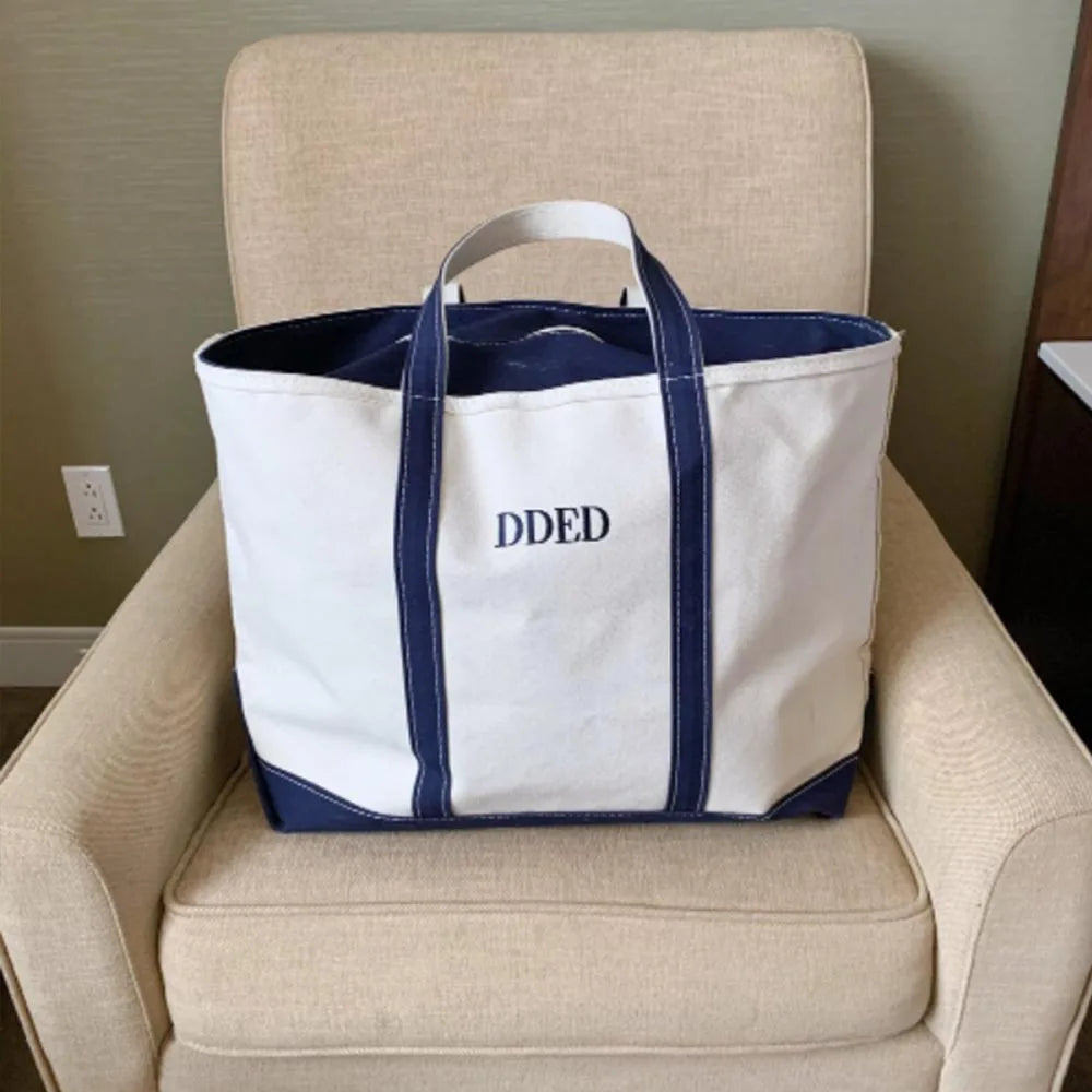 Custom Boat Tote Bag with Embroidered Name