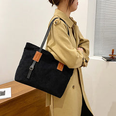 Embroidery Women Corduroy Shoulder Bag Handbag Tote Eco Crossbody