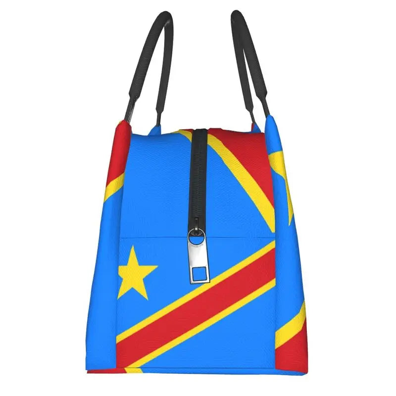 Congo Kinshasa Flag Lunch Bag Insulated Cooler for Office Travel