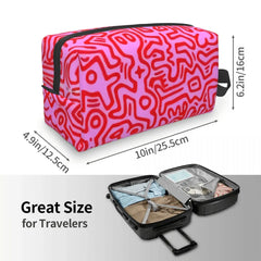 Keith Haring Doodles Travel Cosmetic Bag Women Makeup Toiletry Organizer