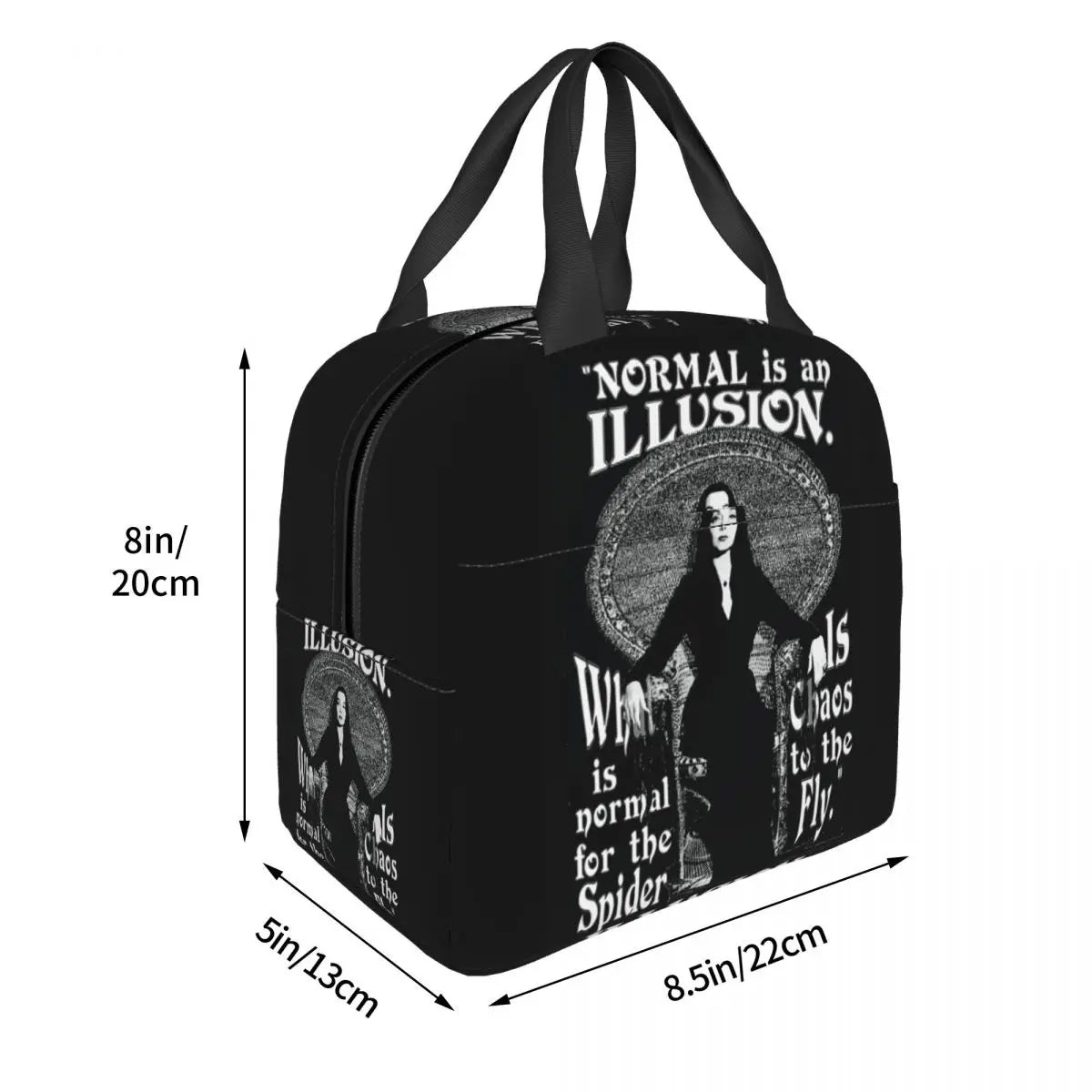 Morticia Addams Insulated Lunch Bag Cooler for School