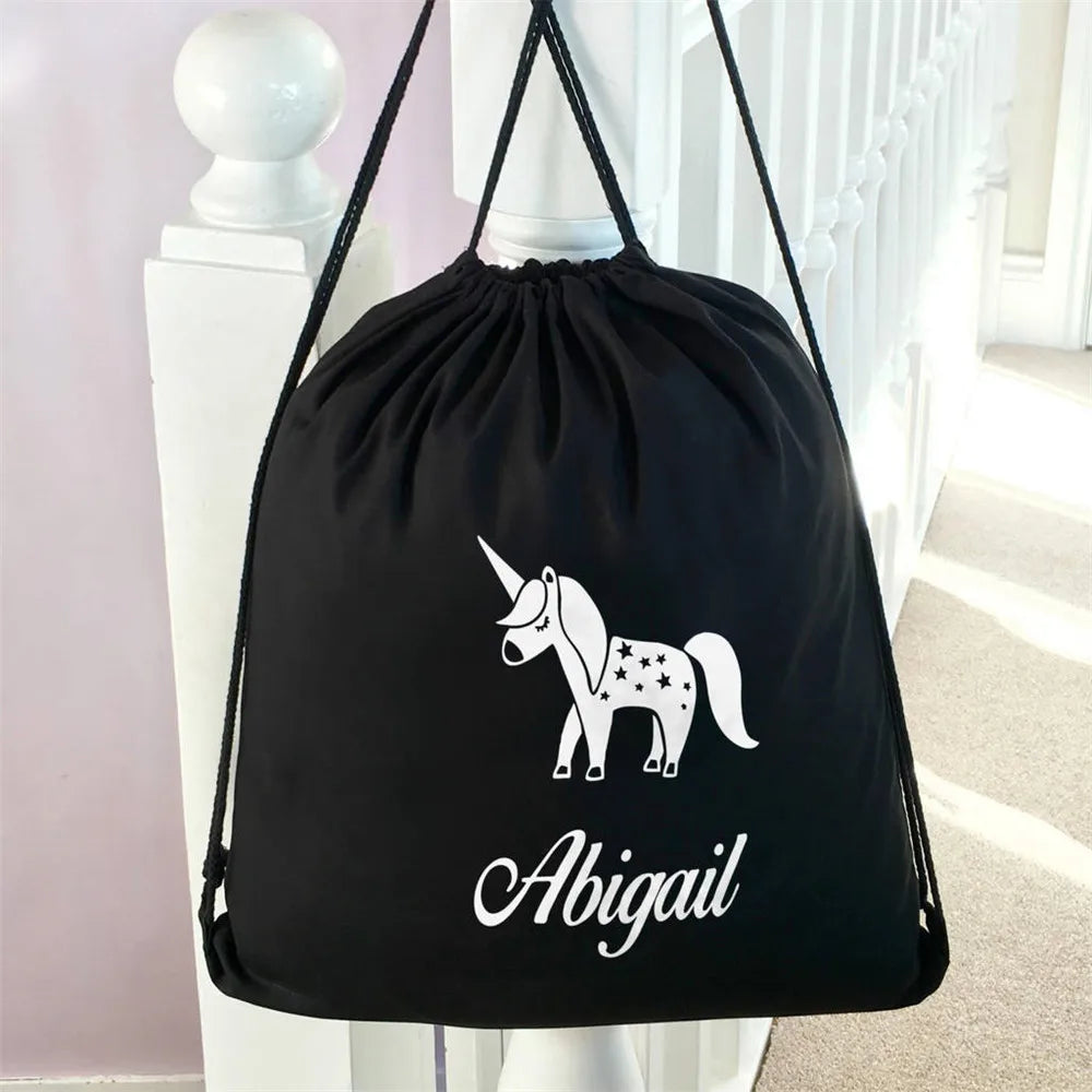 Personalized Kids Drawstring Swim Bag - Waterproof School Sports Supplies
