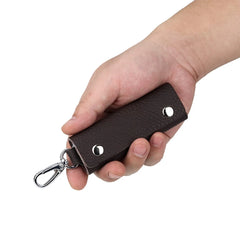 Leather Key Holder Personalize 1-2 Letters Family House Keychain