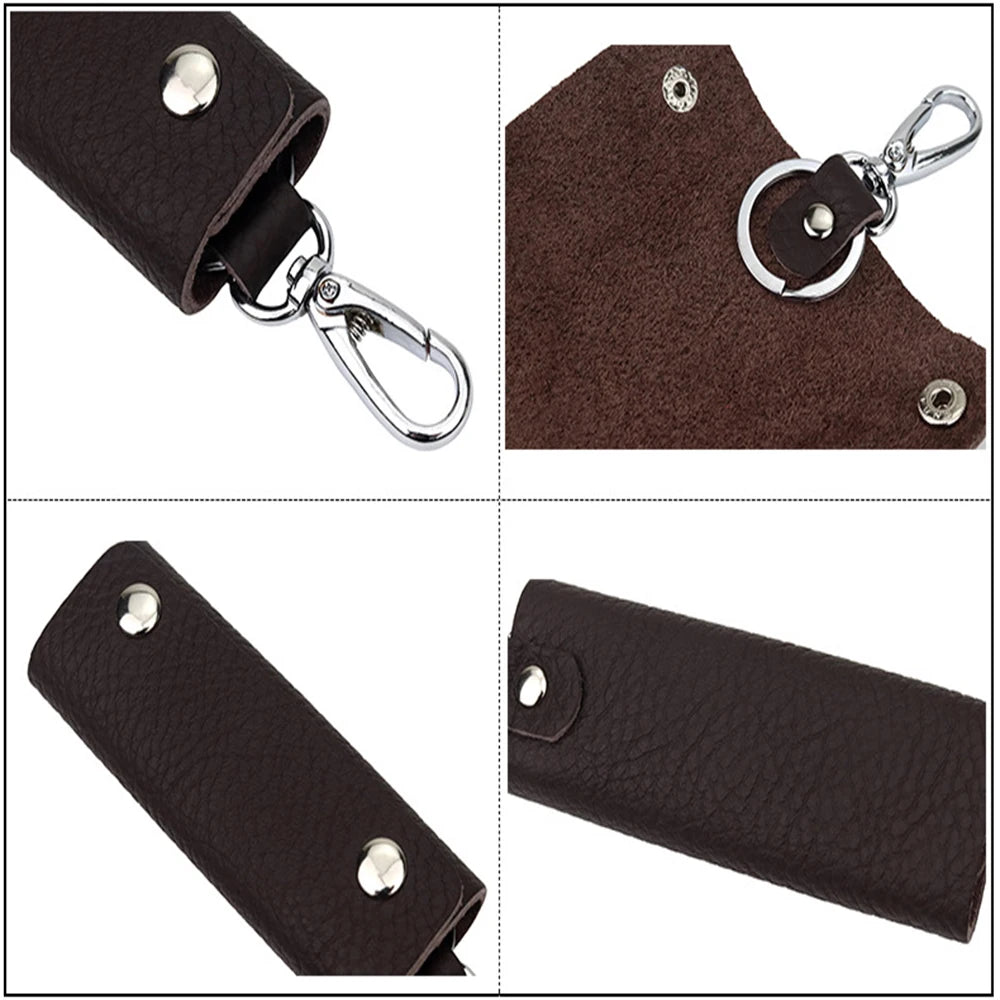Leather Key Holder Personalize 1-2 Letters Family House Keychain