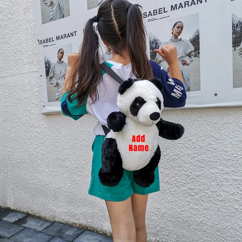 Panda Backpack Plush Adjustable Schoolbags Stuffed Animal Bag Kindergarten Gift