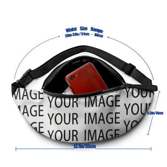 Print Waist Bag for Men Jogging Polyester Waist Pack