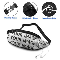 Print Waist Bag for Men Jogging Polyester Waist Pack