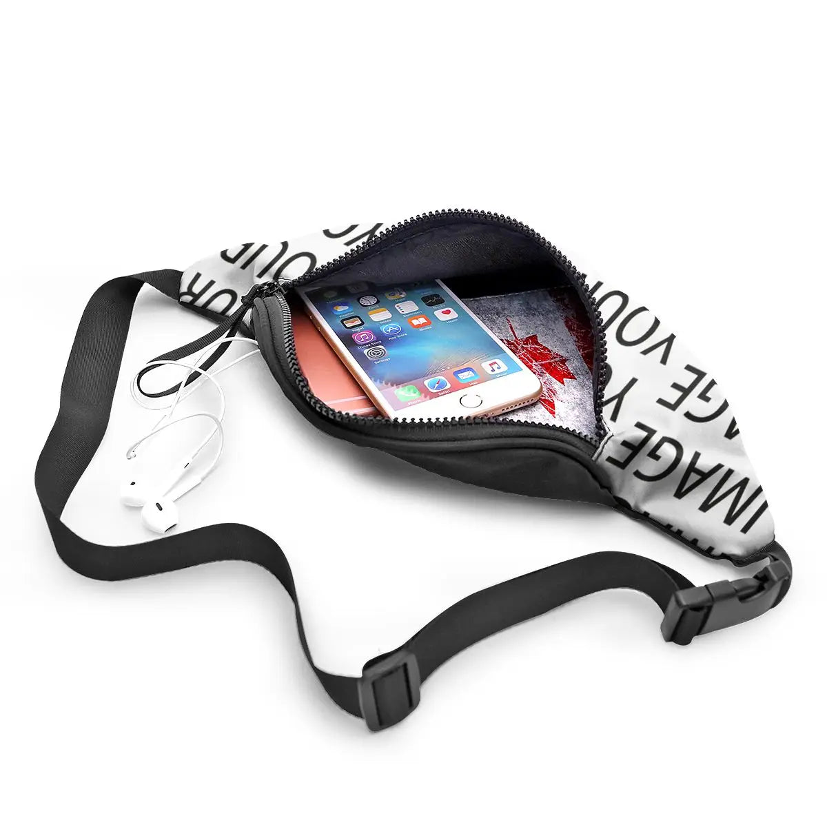 Print Waist Bag for Men Jogging Polyester Waist Pack