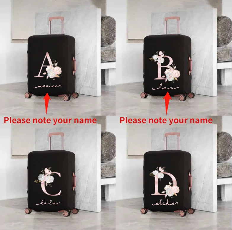Customizable Luggage Cover Elastic Protective Removeable Cover Rose Pink