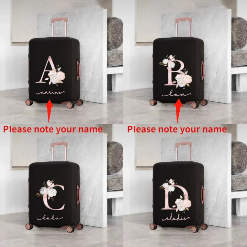 Rose Pink Letter Name Luggage Cover 18-32 Inch