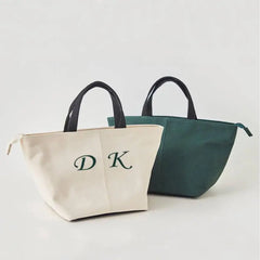 Personalized Canvas Tote Bag Embroidered Name One-Shoulder Handbag
