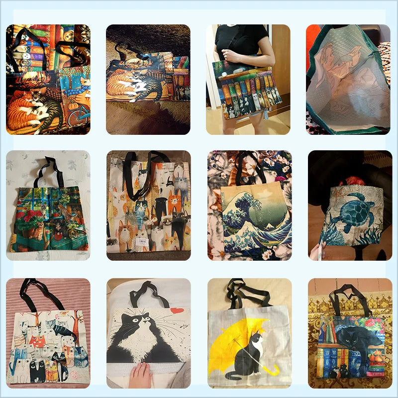 Seahorse Turtle Octopus Print Tote Bag for Women