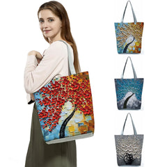 Cherry Blossom Oil Paint Tote Bag For Women Lady Handbags