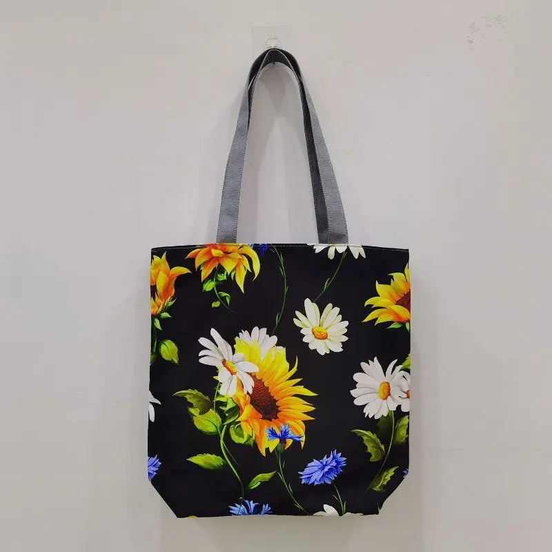 Sunflower Print Shoulder Bag High Capacity Eco Shopping Bags