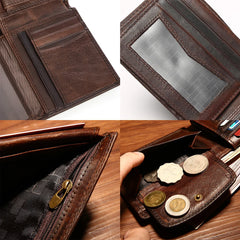 Custom Personalized Men's Leather Bifold Wallet