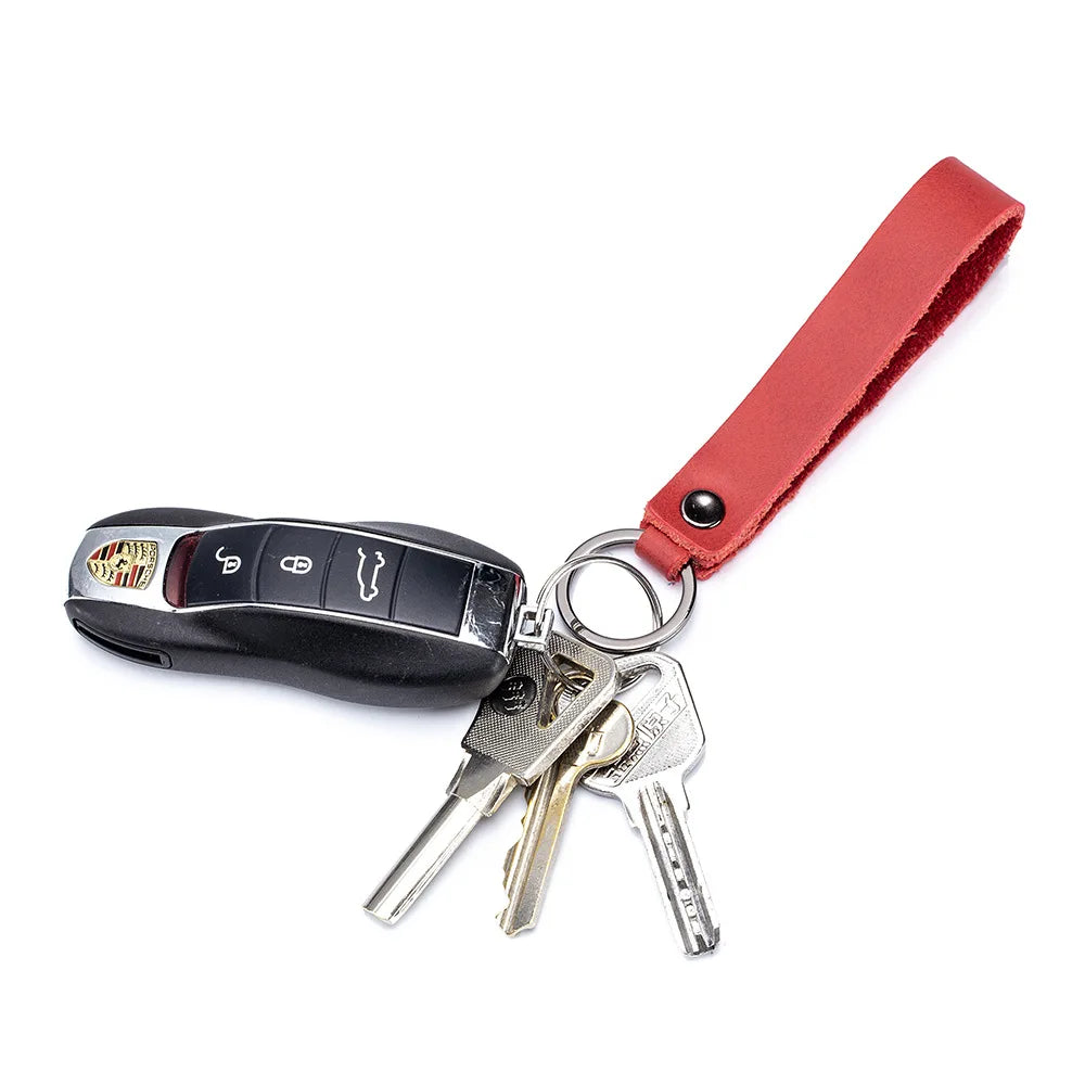 Initial Letters Leather Keychain for Women Men Car Key Hook