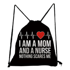 Dentist Nurse Print Shoes Bag Drawstring Backpack