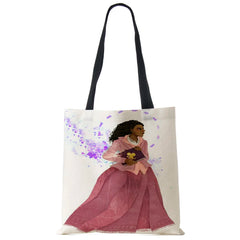 Vintage 50s 60s Print Tote Bag For Women Reusable Shoulder Bags