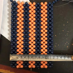 Orange Stripe One Shoulder Messenger Bag Hand Woven Beaded Handbag