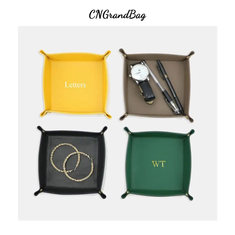 Saffiano Leather Tray Organizer for Jewelry Display