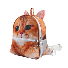 3D Animal Cat Print Backpack Lightweight Travel Rucksack Shoulder Bag