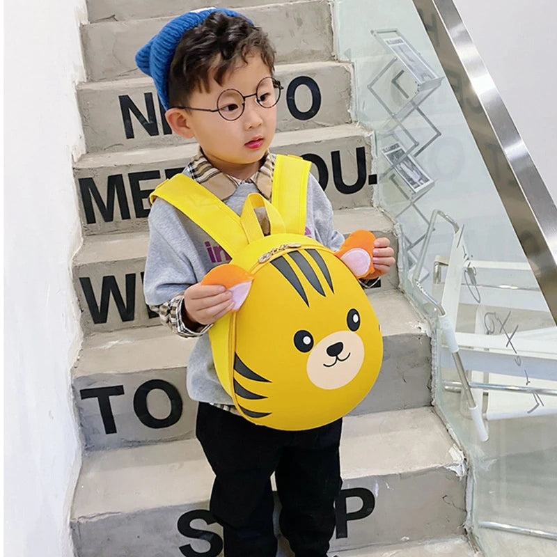 3D Animal Kids Backpack Adjustable Shoulder Strap Double Zipper Bag for Kid