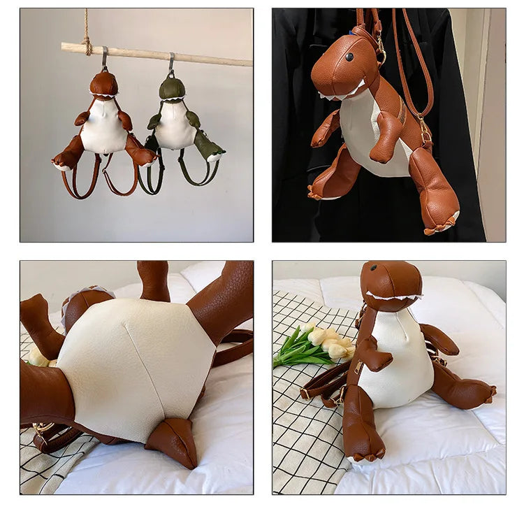 Dinosaur Shape Backpack Purse for Women Mini School Bag Girls Shoulder Bag