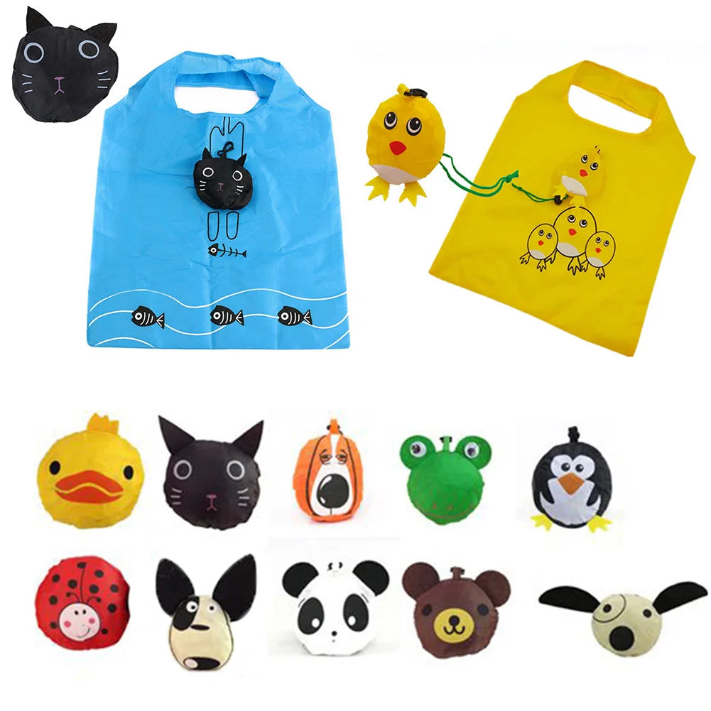 Foldable Shopping Bag Dog Panda Shape Reusable Tote Bags